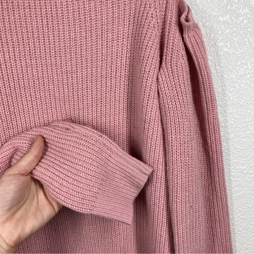 Lucky Brand Cold Shoulder Pullover Wool Sweater XS pink Boho - Picture 11 of 16